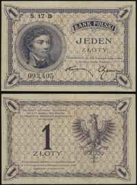 1 złoty 28.02.1919, seria 17 B, numeracja 093405