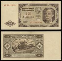 10 złotych 1.07.1948, seria AK, numeracja 224299