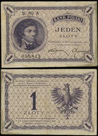 1 złoty 28.02.1919, seria 30 A, numeracja 050813