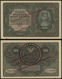 500 marek polskich 23.08.1919, czerwony nadruk “