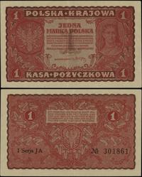 1 marka polska 23.08.1919, seria I-JA, numeracja
