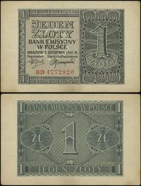 1 złoty 1.08.1941, seria BD, numeracja 4772920, 