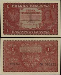 1 marka polska 23.08.1919, seria I-EX, numeracja
