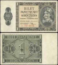 1 złoty 1.10.1938, seria IJ, numeracja 7618956, 