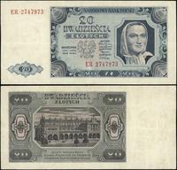 20 złotych 1.07.1948, seria ER, numeracja 274797
