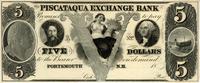 5 dolarów 18.., Piscataqua Exchange Bank- New Ha