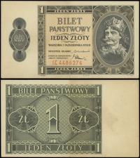 1 złoty 1.10.1938, seria IC, numeracja 4486276, 