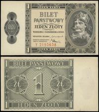 1 złoty 1.10.1938, seria Y, numeracja 2195658, p