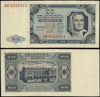 20 złotych 1.07.1948, seria AM, numeracja 952391