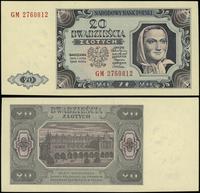 20 złotych 1.07.1948, seria GM, numeracja 276081