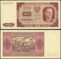 100 złotych 1.07.1948, seria KA, numeracja 23110