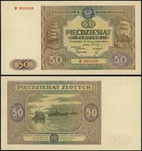 50 złotych 15.05.1946, seria D, numeracja 960566