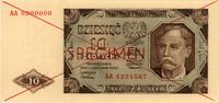 10 złotych 1.07.1948, SPECIMEN, seria AA, na str