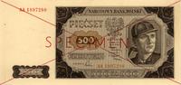 500 złotych 1.07.1948, SPECIMEN, seria AA, na st