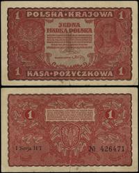 1 marka polska 23.08.1919, seria I-HT, numeracja