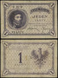 1 złoty 28.02.1919, seria 20 D, numeracja 014070