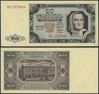 20 złotych 1.07.1948, seria HB, numeracja 377690