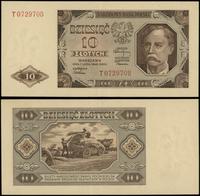 10 złotych 1.07.1948, seria T, numeracja 0729708