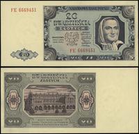 20 złotych 1.07.1948, seria FE, numeracja 666945