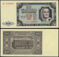 20 złotych 1.07.1948, seria KC, numeracja 640686