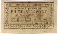 4 złote polskie 4.09.1794, seria 1-P, Miłczak A1
