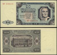 20 złotych 1.07.1948, seria HF, numeracja 216015