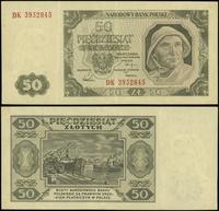 50 złotych 1.07.1948, seria DK, numeracja 395284