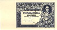 20 złotych 20.06.1931, niedokończony druk strony