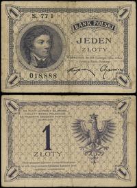 1 złoty 28.02.1919, seria 77 I, numeracja 018888