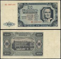 20 złotych 1.07.1948, seria BE, numeracja 190749