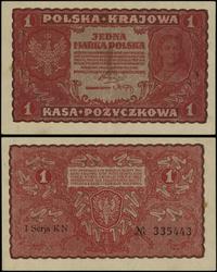 1 marka polska 23.08.1919, seria I-KN, numeracja