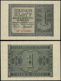 1 złoty 1.08.1941, seria AC, numeracja 6743862, 