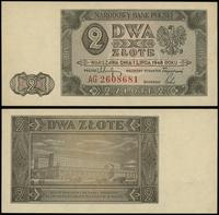 2 złote 1.07.1948, seria AG, numeracja 2608681, 