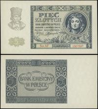 5 złotych 1.08.1941, seria AF, numeracja 1307597