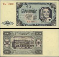 20 złotych 1.07.1948, seria HK, numeracja 116375