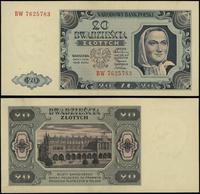 20 złotych 1.07.1948, seria BW, numeracja 762578
