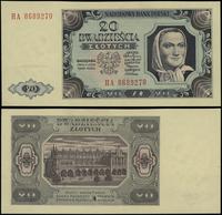 20 złotych 1.07.1948, seria HA, numeracja 868927