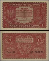 1 marka polska 23.08.1919, seria I-LH, numeracja