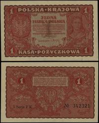 1 marka polska 23.08.1919, seria I-FK, numeracja