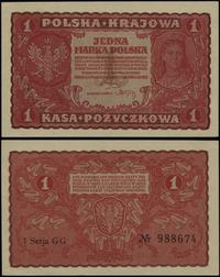 1 marka polska 23.08.1919, seria I-GG, numeracja