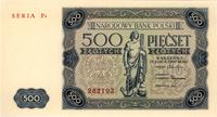 500 złotych 15.07.1947, seria P4, na rewersie na
