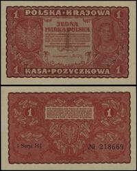 1 marka polska 23.08.1919, seria I-HJ, numeracja