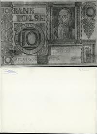 Polska, odbitka fotograficzna projektu strony głównej niewyemitowanego banknotu 10 złotych, 15.05.1932