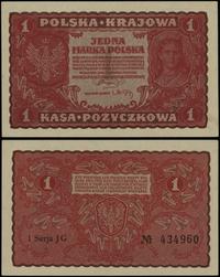 1 marka polska 23.08.1919, seria I-JG, numeracja