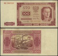 100 złotych 1.07.1948, seria HB, numeracja 50875