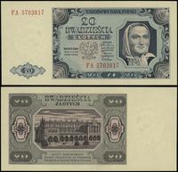 20 złotych 1.07.1948, seria FA, numeracja 570381