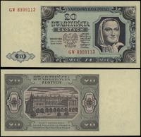 20 złotych 1.07.1948, seria GW, numeracja 890911