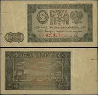 2 złote 1.07.1948, seria BD, numeracja 0223273, 