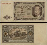 10 złotych 1.07.1948, seria AB, numeracja 163172