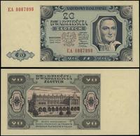 20 złotych 1.07.1948, seria EA, numeracja 888789